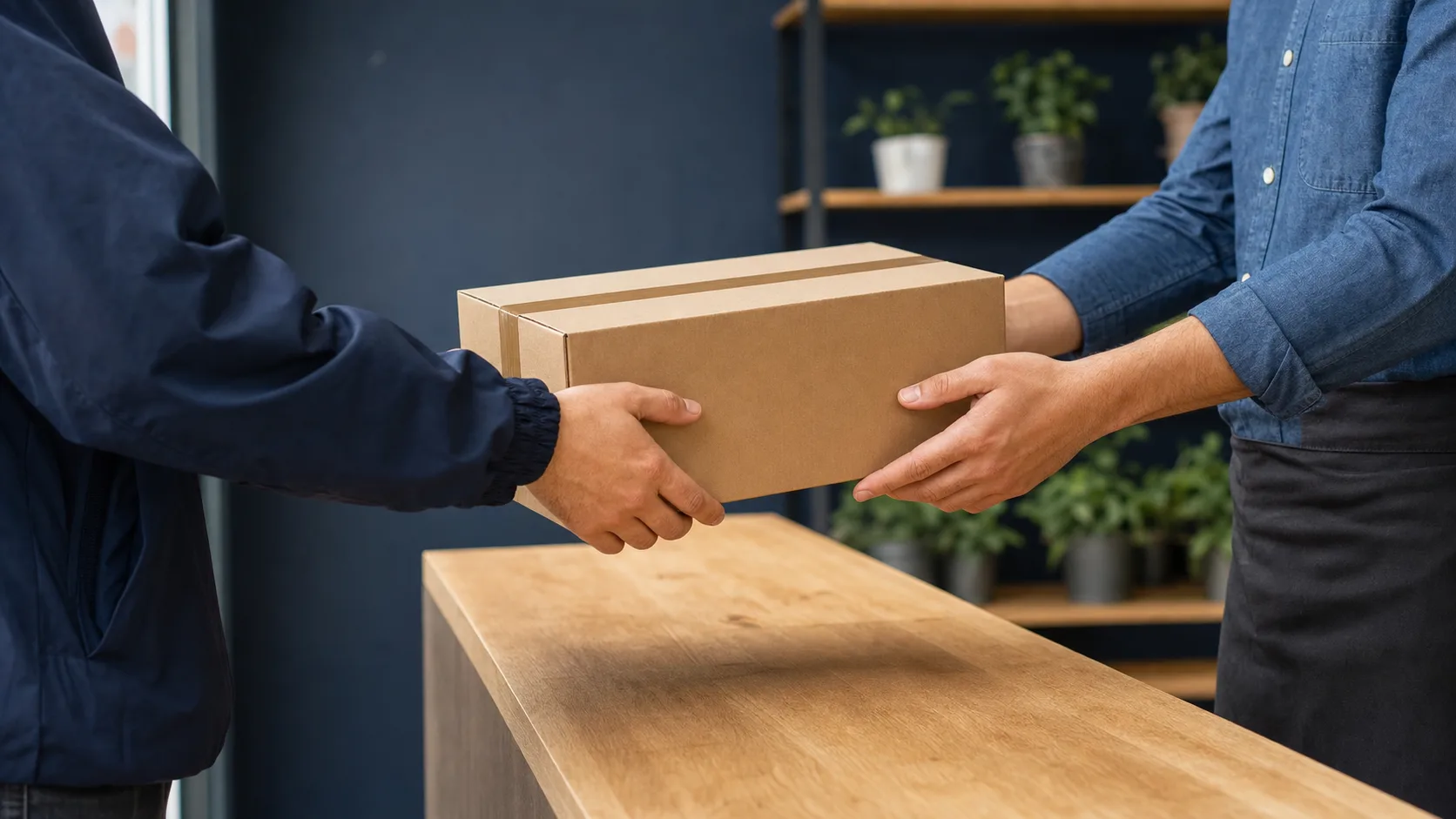 Predarea unui colet către un client la punctul de colectare