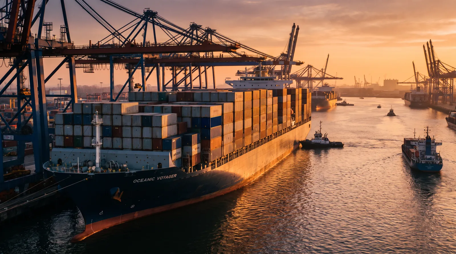 Navă cu containere pentru transport maritim
